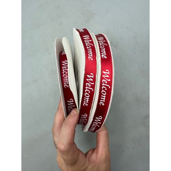 Red Welcome Ribbon Roll 5/8 Inch x 100 Yards Crafts & Decorations READ - Picture 6 of 8